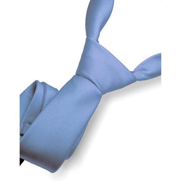 ⚡Men Baby Blue Imported Silk Blend Solid Formal Stylish Affordable Neck Tie - Picture 2 of 4
